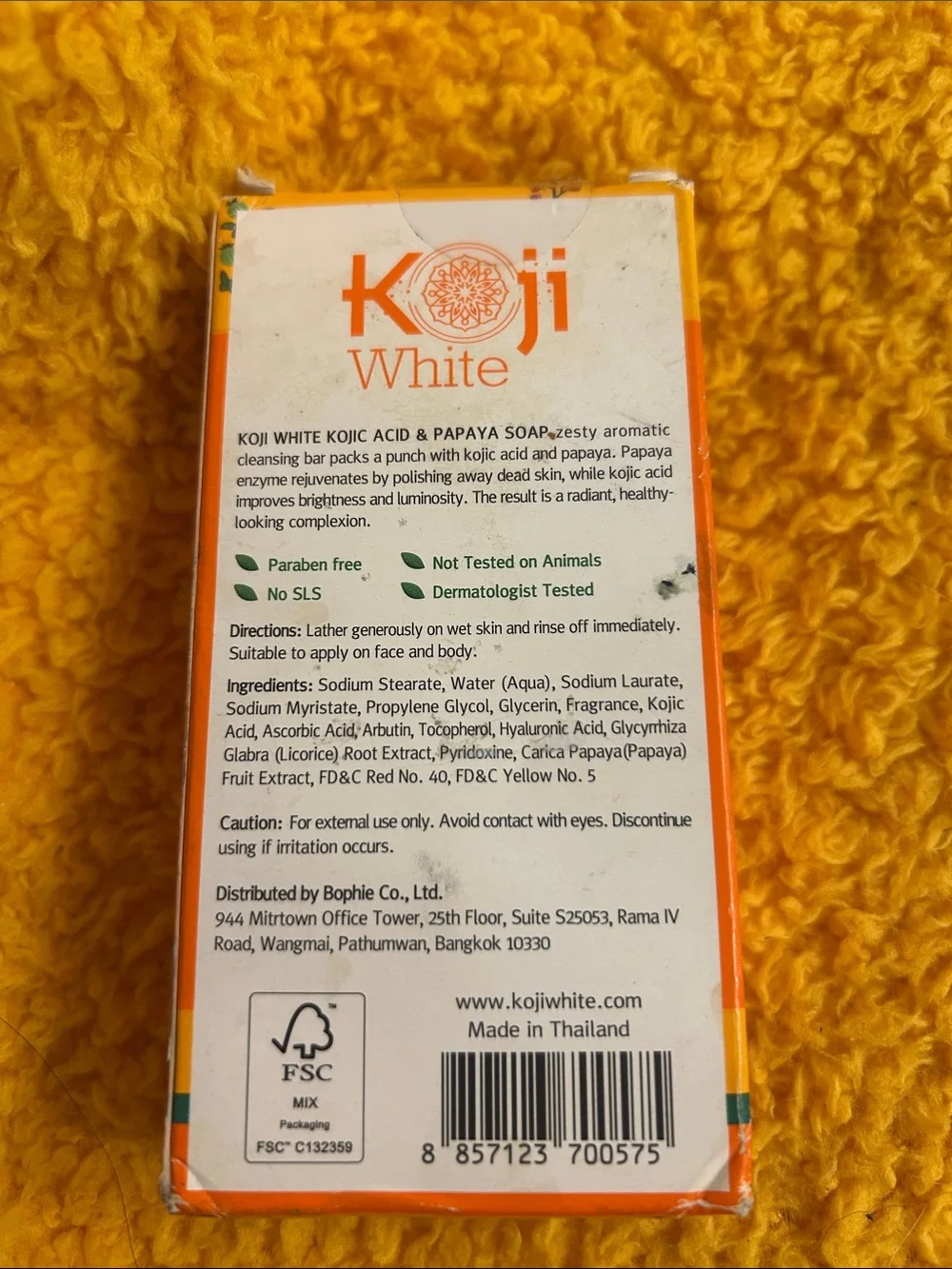 White c Acid & Papaya Brightening Soap - Orange